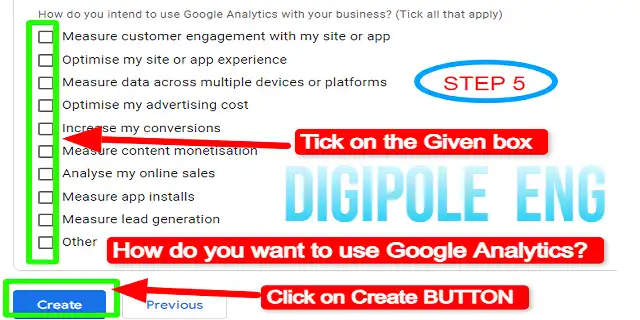select how would you like to use Google Analytics