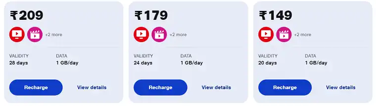 Jio offers 1GB per Day Prepaid Recharge Plans